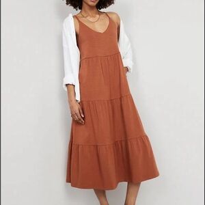 Old navy Tied back Tiered Midi Cami Swing Dress